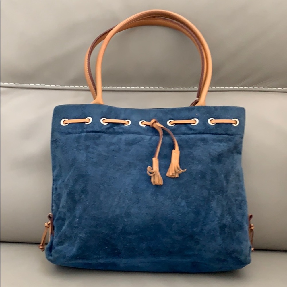 Vintage Dooney & Bourke blue suede bag